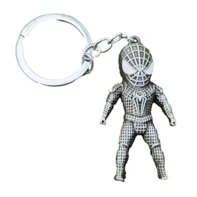 Image of Fat catz copy Unisex Grey Tone Mini Spiderman Enamel Keyring