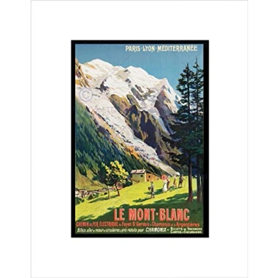 Image of Wee Blue Coo Travel Rail Train Mont Blanc French Alps Railway France Wall Art Print