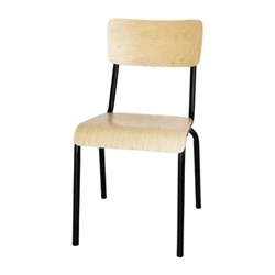 Image of Bolero Cantina Side Chairs with Wooden Seat &amp; Backrest Black (4 Pack)