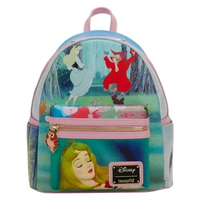 Image of Loungefly Disney Sleeping Beauty Princess Scene Womens Double Strap Shoulder Bag Purse, Multi, One Size, Mini Backpack