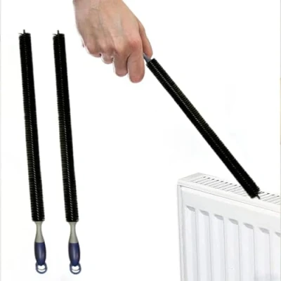 Image of BML Black Radiator Heater Cleaning Duster Long Thin Bristles and Flexible Reach with Handle for Hard to 28 inch / 71 cm Cobweb Brush Cleaner