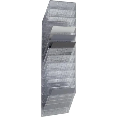 Image of Durable Flexiboxx 12 Literature Holder A4 Landscape Transparent Wall Mounted Document Ideal for Flyers, Brochures, Magazines, etc.