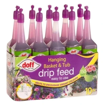 Image of HOCHSTE® Doff Hanging Basket &amp; Tub Drip Feeders 10pk Pre Filled, Mess Free Plant Food Solution for Healthy Growth, Vibrant Blooms 150 Days Feeding Purple 1 Pack (10 Pieces)