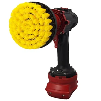 Image of Kornely™ Premium Drill Brush for Professional Cleaning Medium Soft, Yellow, 10cm. Doesn&#039;t Scratch Surfaces. Suitable Tile, Grout, Bathtub, Shower, Fiberglass, Ceramic, Wood