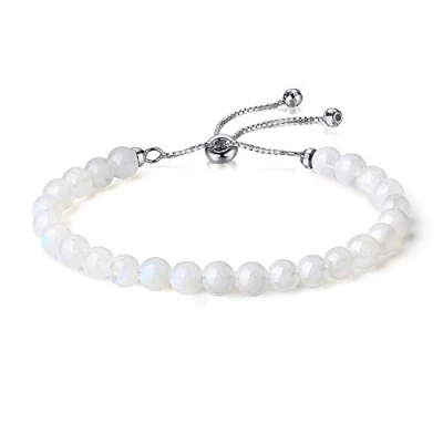 Image of COAI Women&#039;s 925 Sterling Silver Bracelet Crystal Beaded for Women Moonstone Birthstone
