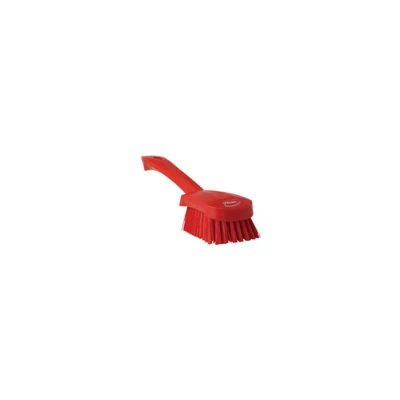 Image of Vikan 41924 Stiff Washing / Scrubbing Hand Brush, Short Handle, 270mm (Red)