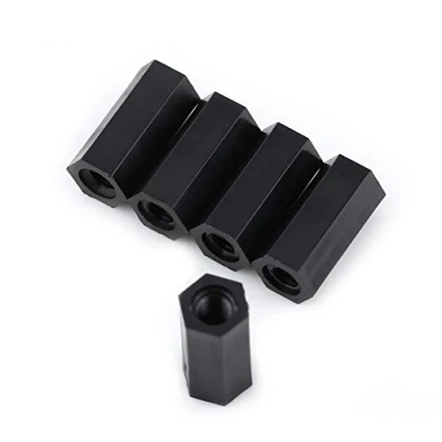 Image of 100Pcs M3 Female to Hex Threaded Standoff Spacer Pillar 8mm 10mm 12mm 15mm Nylon Black (10mm)