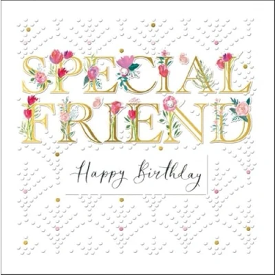 Image of Woodmansterne Female Birthday Card (WDM 462405) Special Friend, Flowers Espoir Range Foil &amp; Embossed Finish