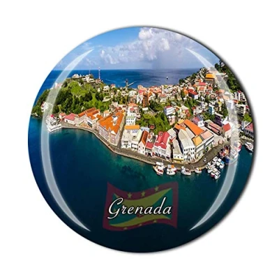Image of Grenada 3D Refrigerator Fridge Magnet Crystal Glass Tourist Travel Souvenir Collection Gift Magnetic Sticker Home Kitchen Decoration