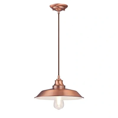 Image of Westinghouse Lighting 63705 Iron Hill One Light Indoor Pendant, Washed Copper Finish