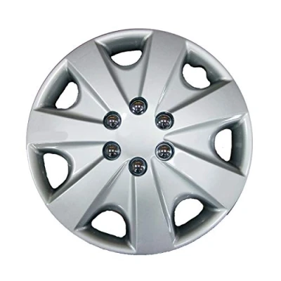 Image of Simply SWT125 Omega Car Wheel Trims, High Impact Plastic Universal Fit Hub Caps 17 Inch, Silver, Set of four
