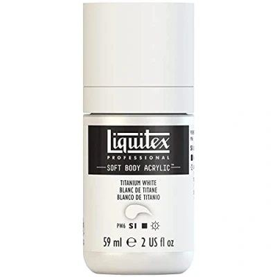 Image of Liquitex 1959432 Professional Acrylic Paint Soft Body Artist in Creamy Opaque Consistency, High Pigmentation, Lightfast and Ageing Resistant, 59 ml Bottle Titanium White