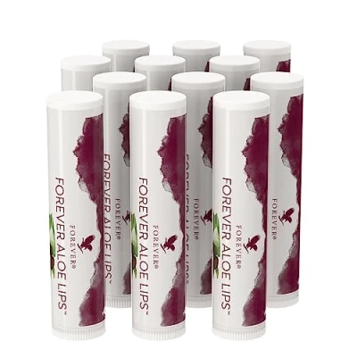 Image of Forever Living Products Aloe Lips Box of 12, 4.25g per lip balm, pocket sized balm with Jojoba