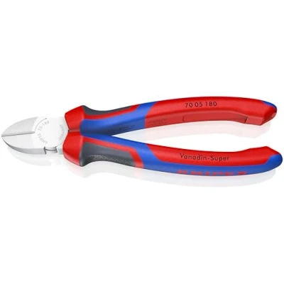 Image of Knipex Diagonal Cutter chrome plated, with multi component grips 180 mm 70 05