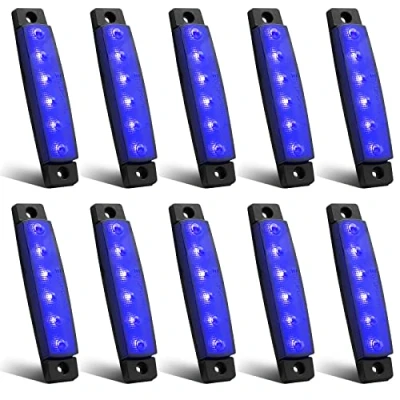 Image of Biqing 10pcs 24V Side Marker Lights,6SMD Trailer Truck Lorry Caravan Indicator Lights Front Rear Light Position Lamps Blue IP65 3.8&quot; Warning