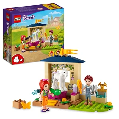 Image of LEGO Friends Pony Washing Stable 41696 Building Kit; Horse Toy Designed to Grow Little Imaginations; Gift for Kids Aged 4+ Who Love Farm Animal Toys (60 Pieces)