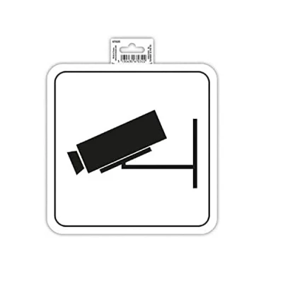 Image of Exacompta Ref 67032E Self Adhesive Company Signage Video Surveillance Sign 20cm in Size Essential for Company, Business &amp; Commercial Needs