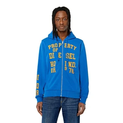 Image of Diesel_S GINN HOOD K32 FELP_SHIRT_Blue_L