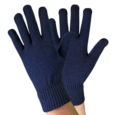 Image of Sock Snob Adult Mens Thin Knitted Winter Warm Magic Thermal Wool Gloves for Cold Weather (One Size, WG Navy)