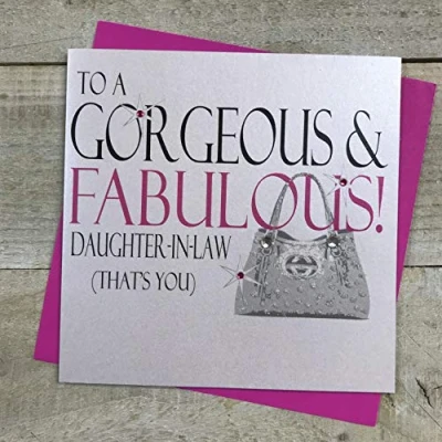 Image of WHITE COTTON CARDS To A Gorgeous &amp; Fabulous Daughter in Law (That&#039;s You) Handmade Card, N18 DL