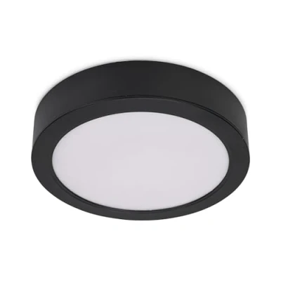 Image of 25cm IP44 Bathroom Ceiling Light Fitting 24W Integrated LED Flush Recessed Lamp 4000K Black