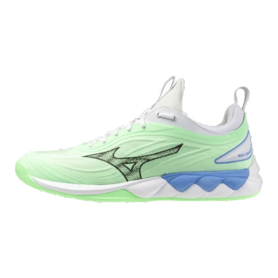 Image of Mizuno WAVE Luminous 3 Volleyball shoes, Size: 7, Mint/black/blue Textile/synthetics