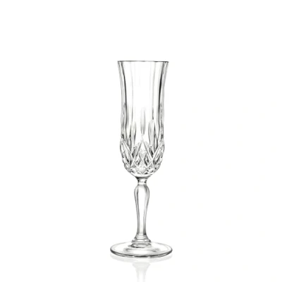 Image of RCR Opera Set Of 6 Crystal Champagne Flutes Stemmed Wine Glasses