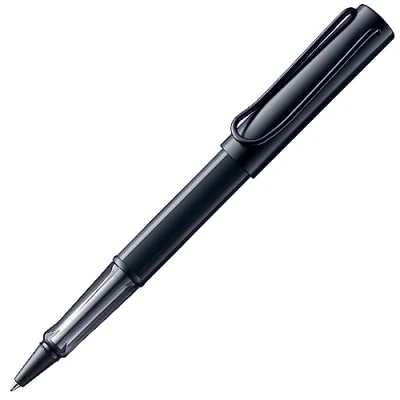 Image of Lamy AL star black rollerball pen with transparent, ergonomic grip &amp; line width M lightweight aluminum body including refill 63 in