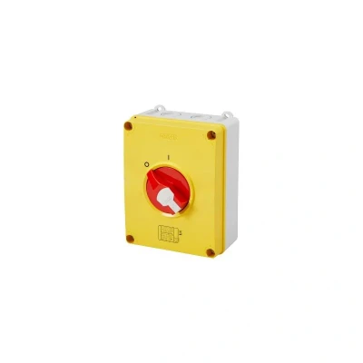 Image of Gewiss Lockable Red Knob Rotary Isolator Switch HP Emergency 4P 63A