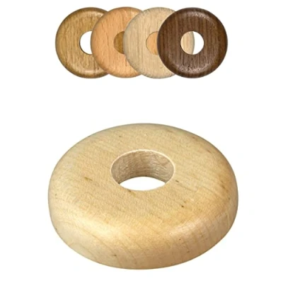 Image of FUX 2 Pieces Wooden Radiator Pipe Cover for 15 22mm Pipes; Heating Floor Collar (15mm, Ahorn)