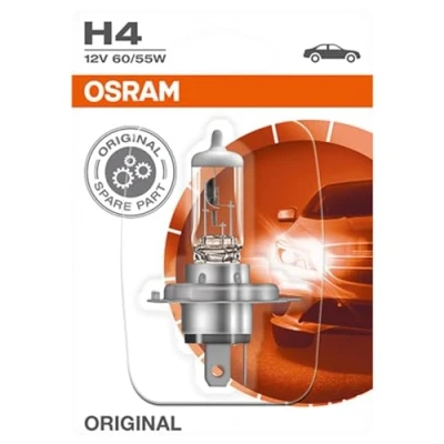 Image of OSRAM ORIGINAL H4, halogen headlamp bulb, 64193 01B, 12V, single blister (1 piece), White (White)