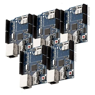 Image of AZDelivery 5 x W5100 Ethernet Shield Breakout Board compatible with Arduino including E Book!