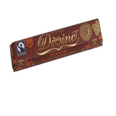 Image of Divine Fairtrade Orange Milk Chocolate 40 g (Pack of 10)