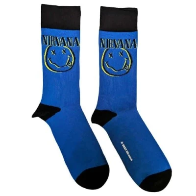 Image of SOCKSHOP Music Collection 1 Pair Nirvana Cotton Socks Inverse Happy Face One Size
