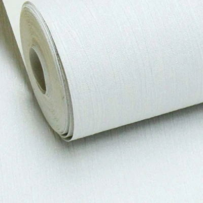 Image of Plain White Silver Glitter Shimmer Textured Crystal Vinyl Neutral Wallpaper