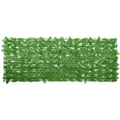 Image of vidaXL Balcony Screen with Green Leaves 200x75 cm