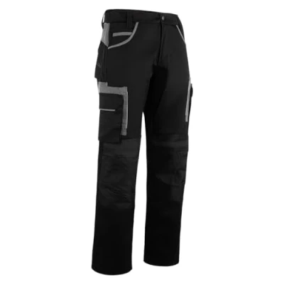 Image of WrightFits Olympian Pro Work Trousers Men Cargo for UK Mens with Knee Pads Pockets Combat in Black (40W X 31L)