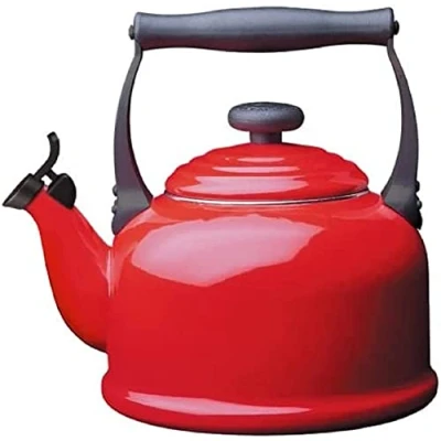 Image of Le Creuset Whistling Kettle Tradition Cerise 2.1 Liter