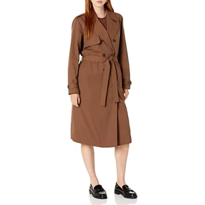 Image of The Drop Women&#039;s Noa Trench Coat, Coffee Bean, S