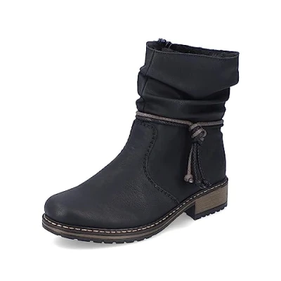 Image of Rieker Women Ankle Boots Z6893, Ladies Bootees,Low Boots,Boot,Half Boot,Transition Shoe,Winter Shoe,Lined,Black (Schwarz / 00),37 EU 4 UK