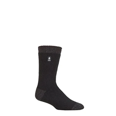Image of Mens 1 Pair SOCKSHOP Heat Holders 2.3 TOG Patterned and Plain Thermal Socks Berlin Heel &amp; Toe Black 6 11