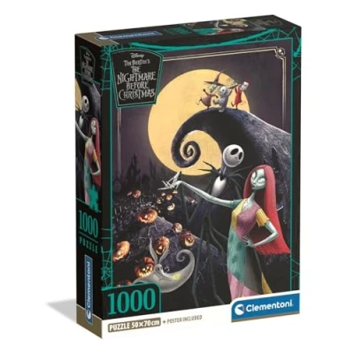 Image of Clementoni 37060 Jigsaw Puzzle 1000 Pieces for Adults and Children, Special Series, Night Sea Before Christmas Theme, Compact Box with Poster Included, Gift Idea Men Women, Made in Italy, 50