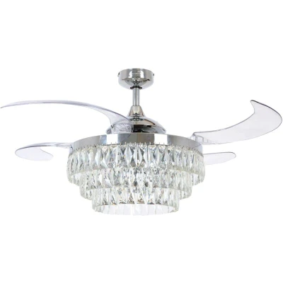 Image of Beacon Lighting ceiling fan with light Fanaway Veil chrome silent