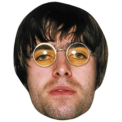 Image of Liam Gallagher (Glasses) Celebrity Mask, Flat Card Face, Fancy Dress Mask