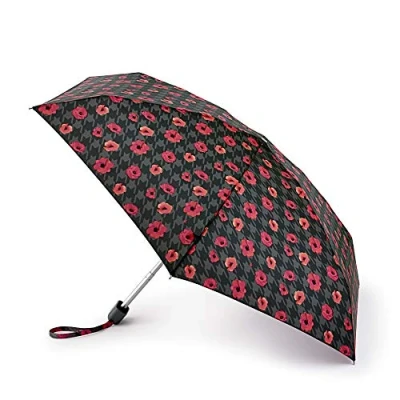 Image of Fulton Tiny 2 Houndstooth Poppy Print Umbrella