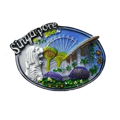 Image of 3D Refrigerator Magnet,Singapore Tourist Attractions Souvenirs,Hand Made Fridge Magnet,Creative Home and Kitchen Decoration Magnetic Sticker