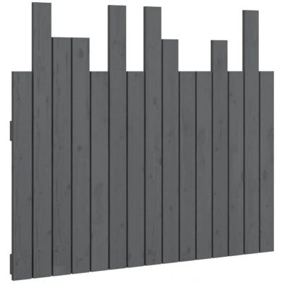 Image of vidaXL Wall Headboard Grey 95.5x3x80 cm Solid Wood Pine