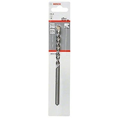 Image of Bosch 2608597898 CYL 3 Concrete Drill Bit, 8mm x 90mm 150mm, Silver