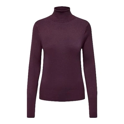 Image of ONLY Women&#039;s Onlvenice Life Ls Roll Pullover KNT Noos Sweater, Italian Plum, M