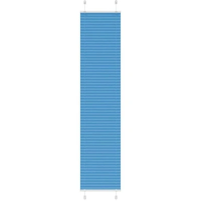 Image of vidaXL Pleated Blind Blue 45x200 cm Fabric Width 44.4 Polyester